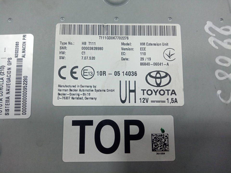 Sistema navegacion gps toyota corolla (210)    |   ..