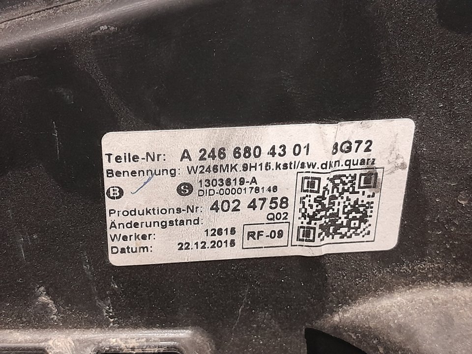 Guarnecido central mercedes-benz clase b b 180 cdi  d (246.212)