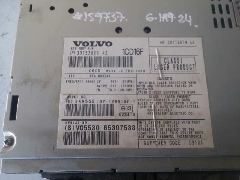 Sistema audio / radio cd volvo s40 ii 2.0 d