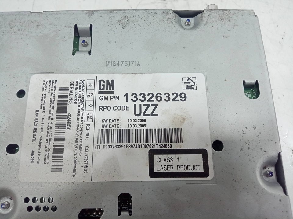 Sistema audio / radio cd opel insignia a 