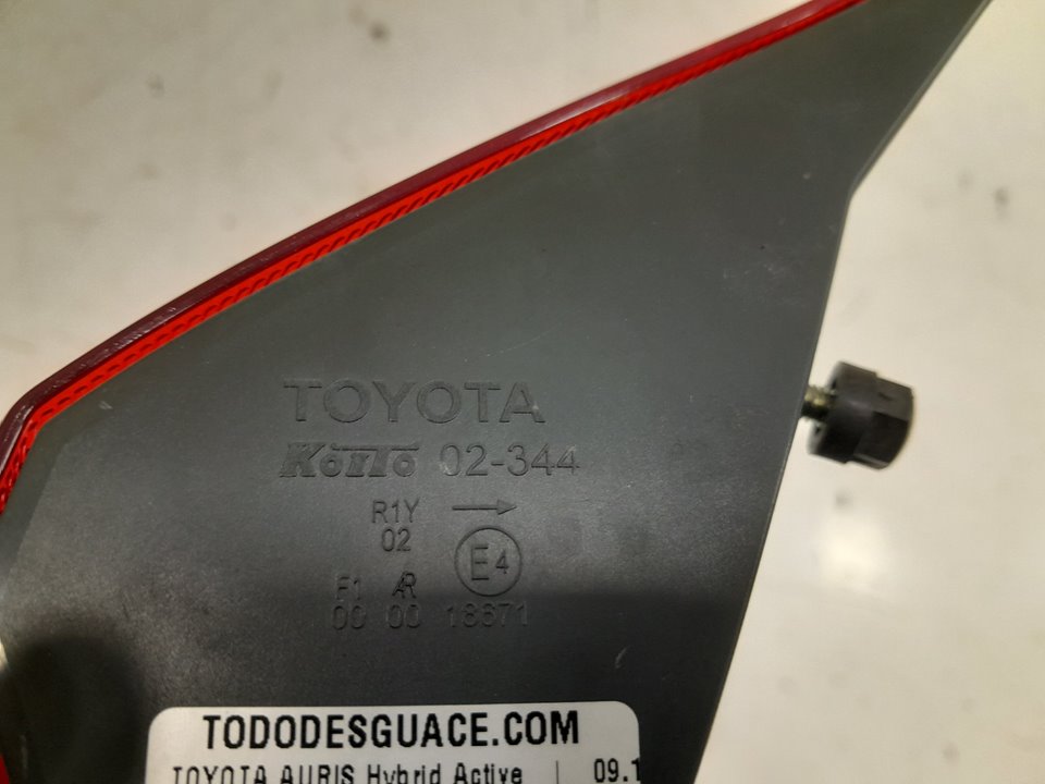 Piloto interior trasero derecho toyota auris 1.8 hybrid (zwe150_)