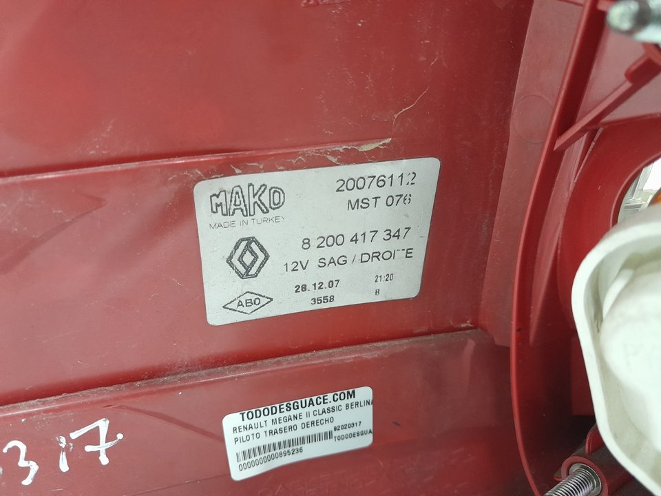 Piloto trasero derecho renault megane ii ranchera familiar 