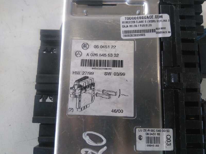 Caja reles / fusibles mercedes-benz clase s s 320 cdi (220.025 220.125)