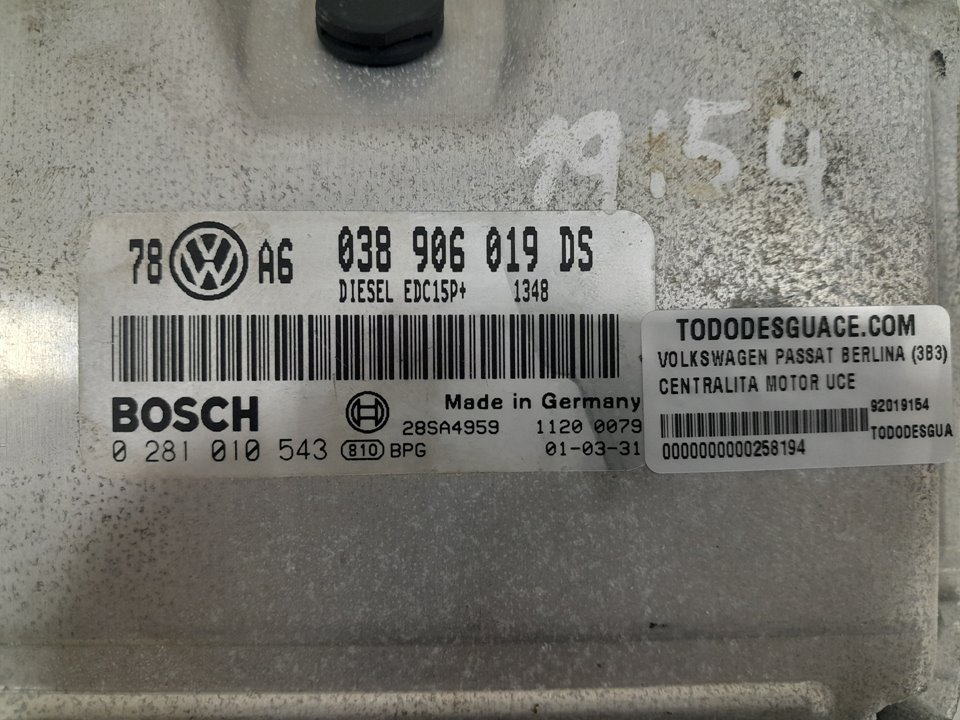 Centralita motor uce volkswagen passat 1.9 tdi