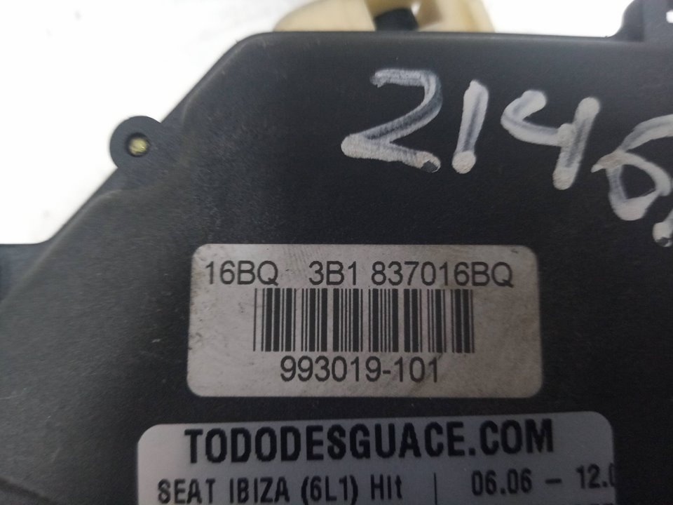 Cerradura puerta delantera derecha seat ibiza (6l1) hit      06.