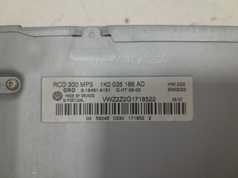 Sistema audio / radio cd volkswagen touran 1.9 tdi