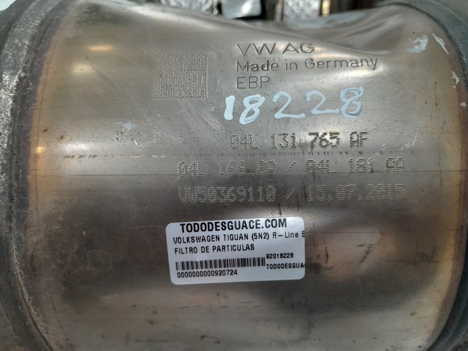 Filtro de particulas volkswagen tiguan (5n2) rline
