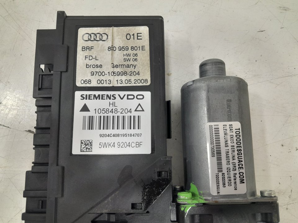 Elevalunas trasero izquierdo seat exeo 1.8 t