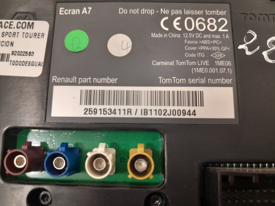  pantalla multifuncion renault megane iii fastback 1.5 dci (bz09 bz0d)
