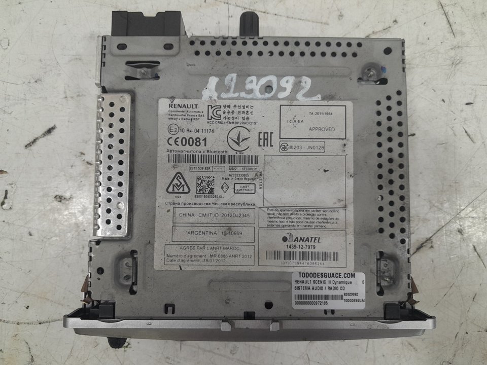 Sistema audio / radio cd 1.5 dci