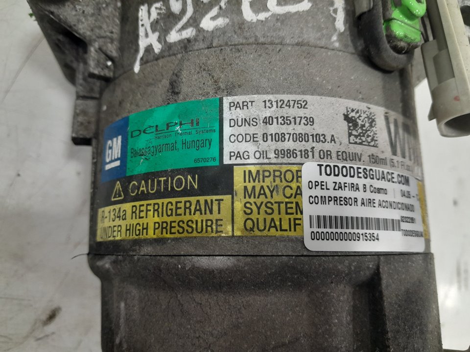 Compresor aire acondicionado opel zafira b 1.9 cdti (m75)