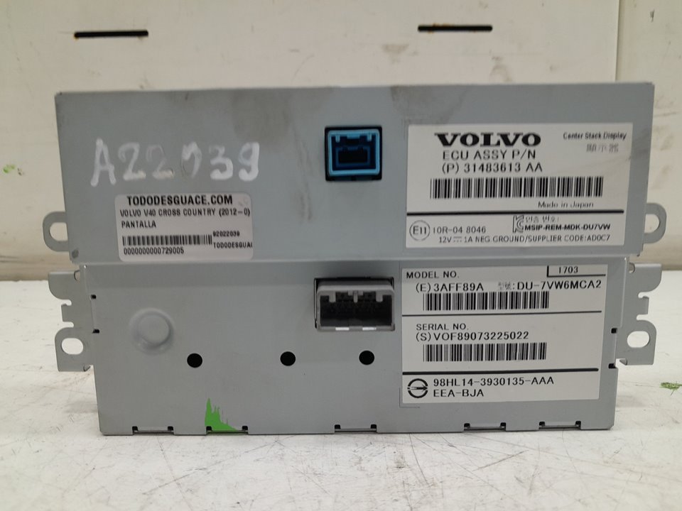 Pantalla volvo v40 fastback d3