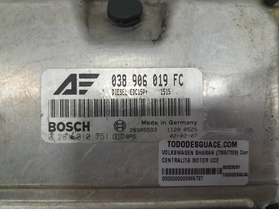 Centralita motor uce volkswagen sharan 1.9 tdi