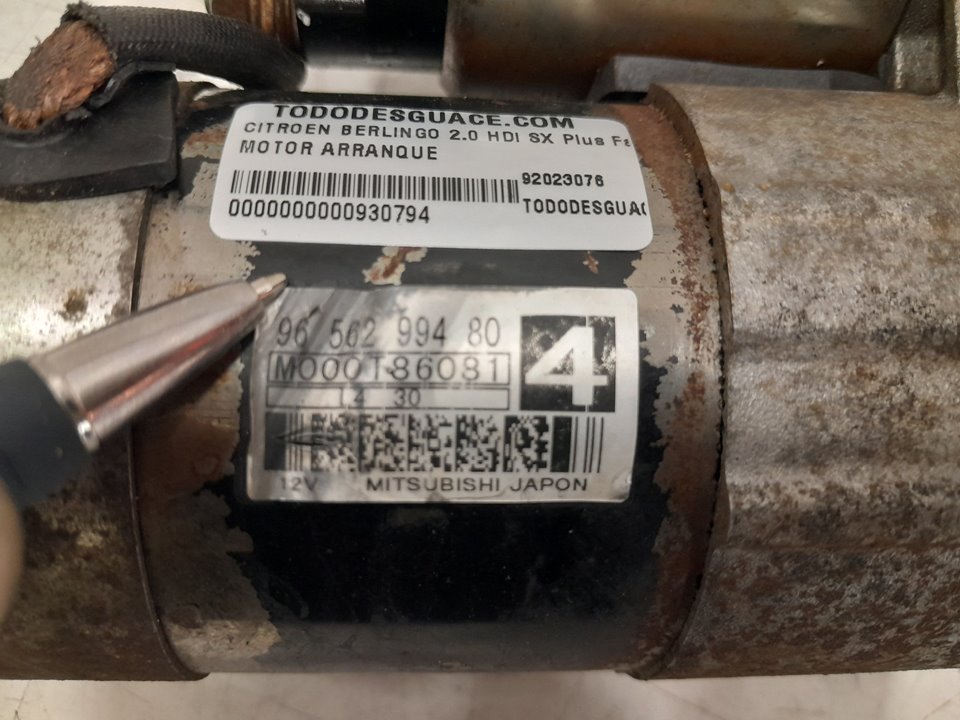 Motor arranque citroen berlingo  berlingo first limusina 2.0 hdi 90 (mfrhy)