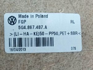 PAÑO PUERTA TRASERO IZQUIERDO VOLKSWAGEN GOLF VII LIM.